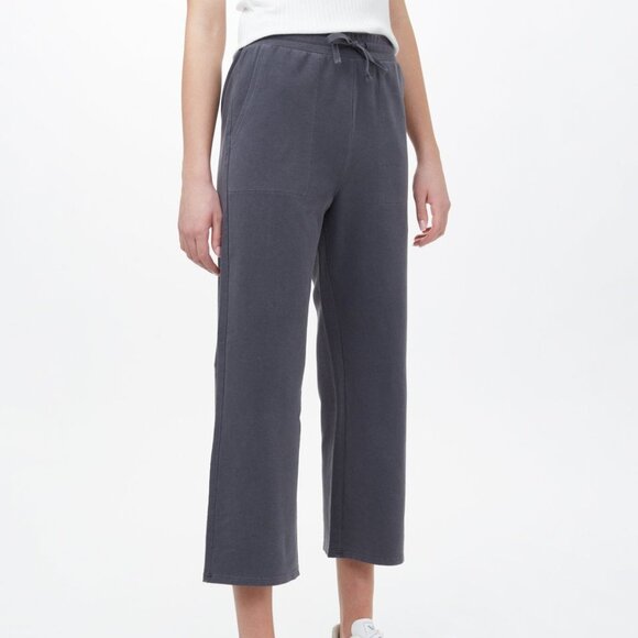 Tentree French Terry Cropped Wide Leg Sweatpant - Picture 1 of 5